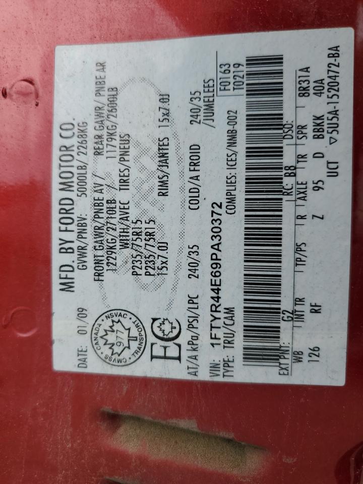 1FTYR44E69PA30372 2009 Ford Ranger Super Cab