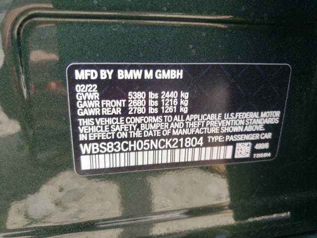 VIN WBS83CH05NCK21804 2022 BMW M5 no.12