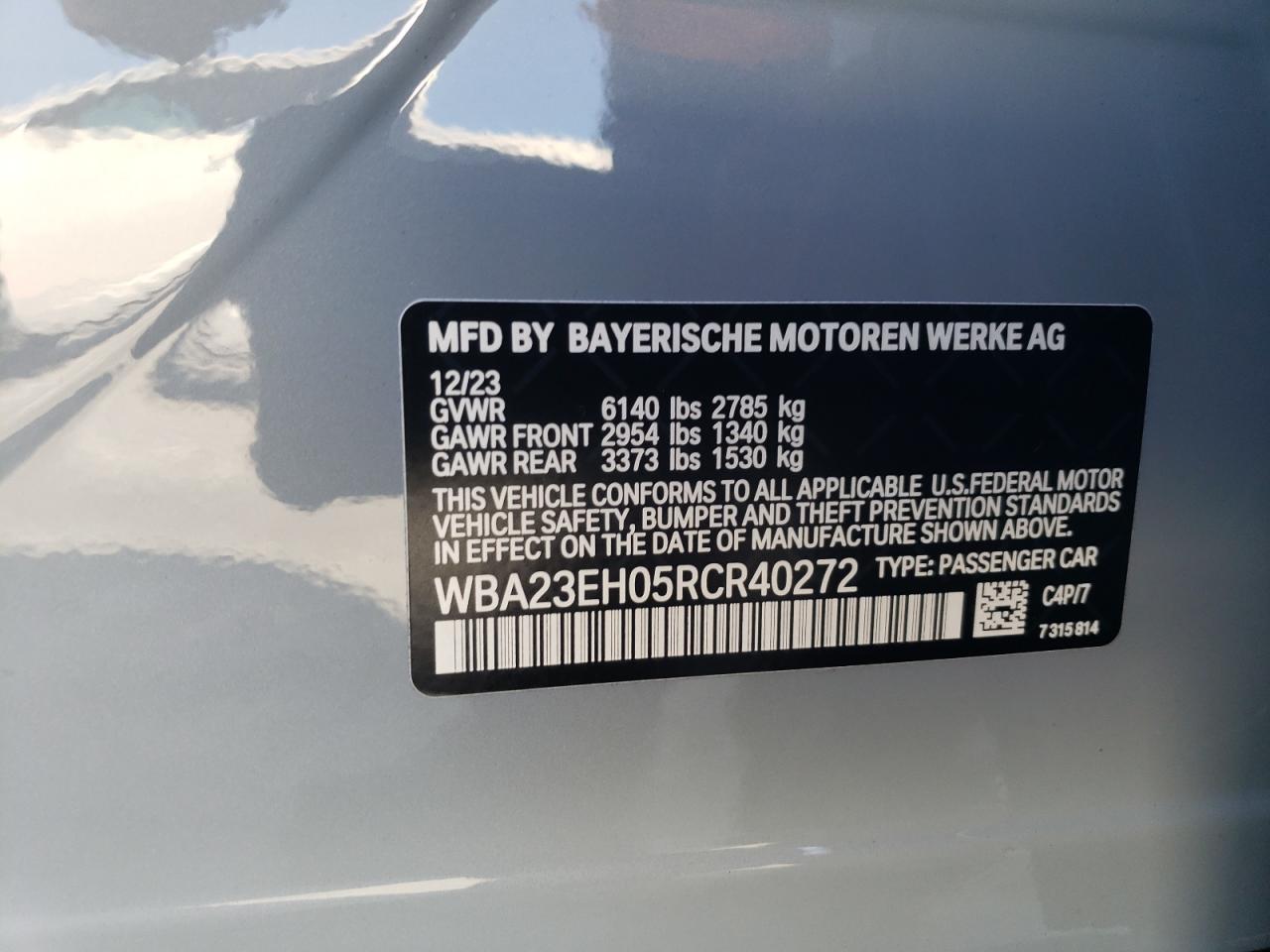 WBA23EH05RCR40272 2024 BMW 740 I