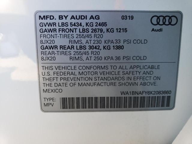 VIN WA1BNAFY6K2083660 2019 Audi Q5, Premium Plus no.12