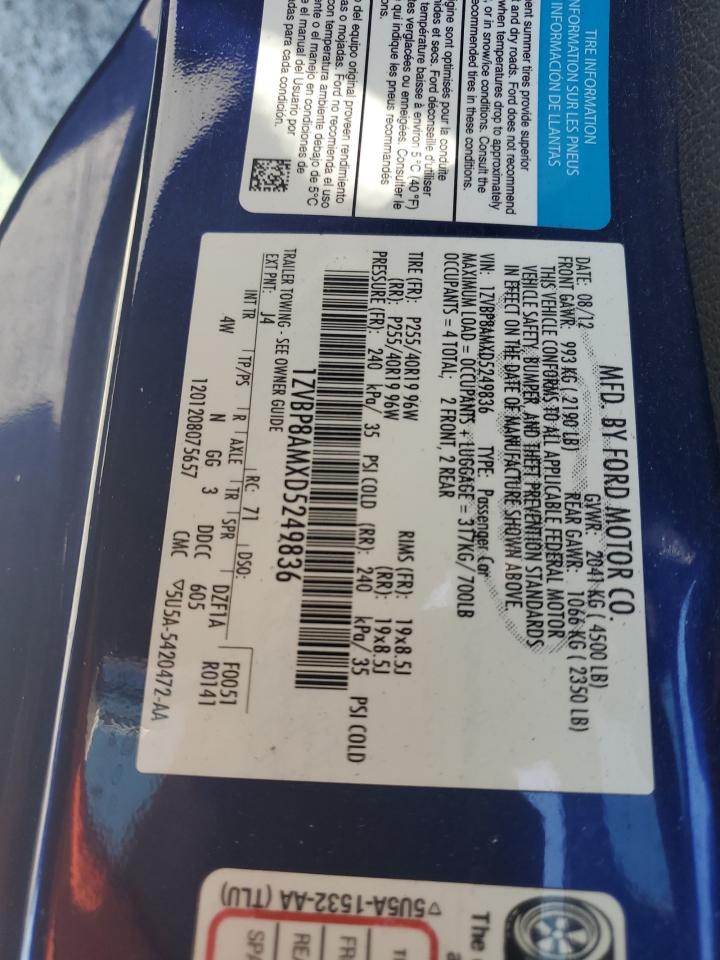 1ZVBP8AMXD5249836 2013 Ford Mustang