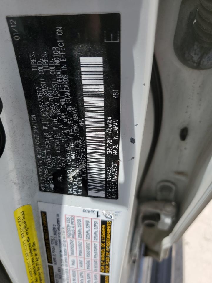 JTEZU5JRXC5037324 2012 Toyota 4Runner Sr5