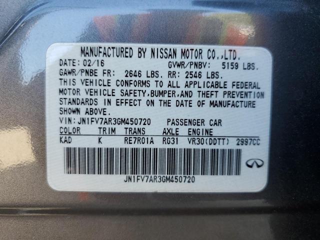 2016 Infiniti Q50 Red Sport 400 VIN: JN1FV7AR3GM450720 Lot: 61942154