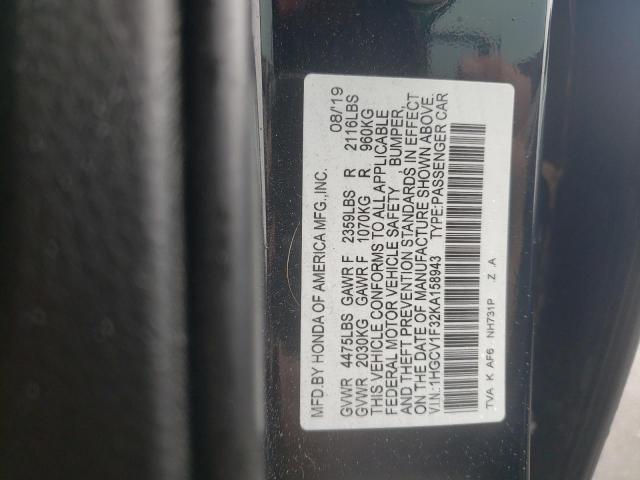 2019 HONDA ACCORD SPO - 1HGCV1F32KA158943