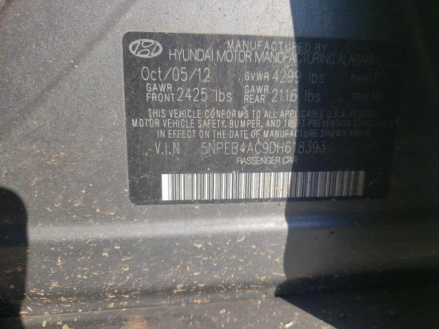 2013 Hyundai Sonata Gls VIN: 5NPEB4AC9DH618393 Lot: 61250124