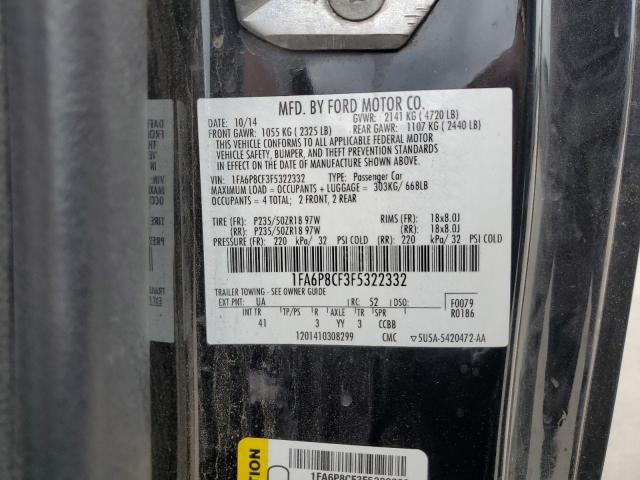 2015 Ford Mustang Gt VIN: 1FA6P8CF3F5322332 Lot: 61430874