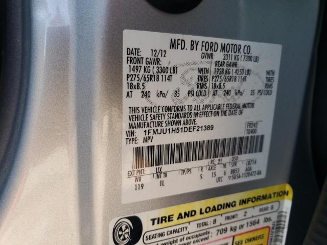 2013 Ford Expedition Xlt VIN: 1FMJU1H51DEF21389 Lot: 58660684