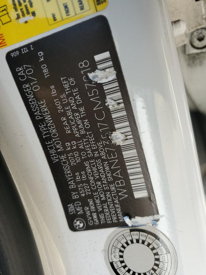 WBANE73517CM57218 2007 BMW 530 I
