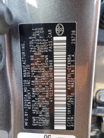 VIN 4T1C31AK7LU018949 2020 Toyota Camry, LE no.13