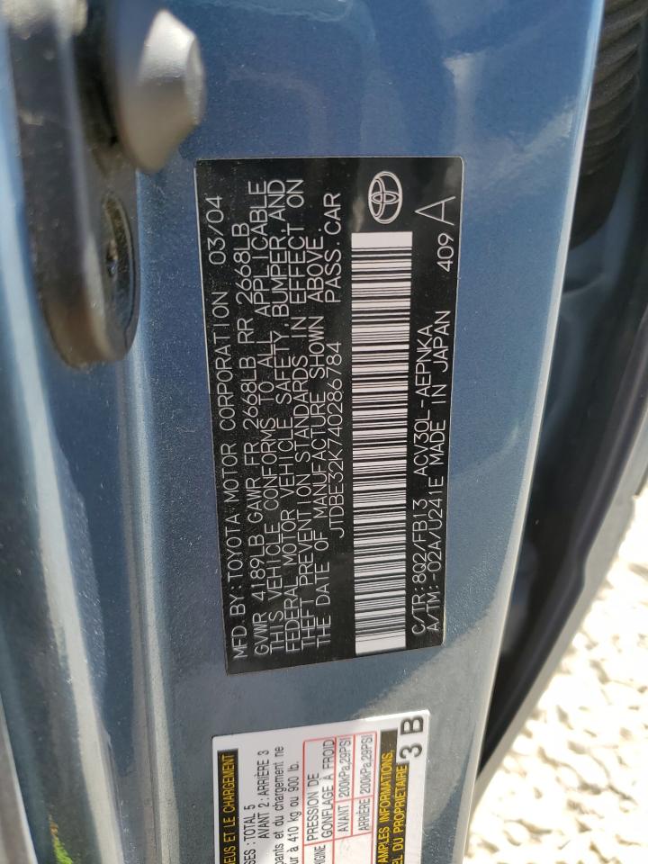 JTDBE32K740286784 2004 Toyota Camry Le
