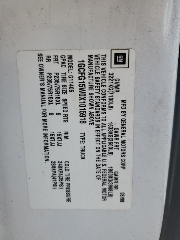 1GCFG15W0X1015918 1999 Chevrolet Express G1500