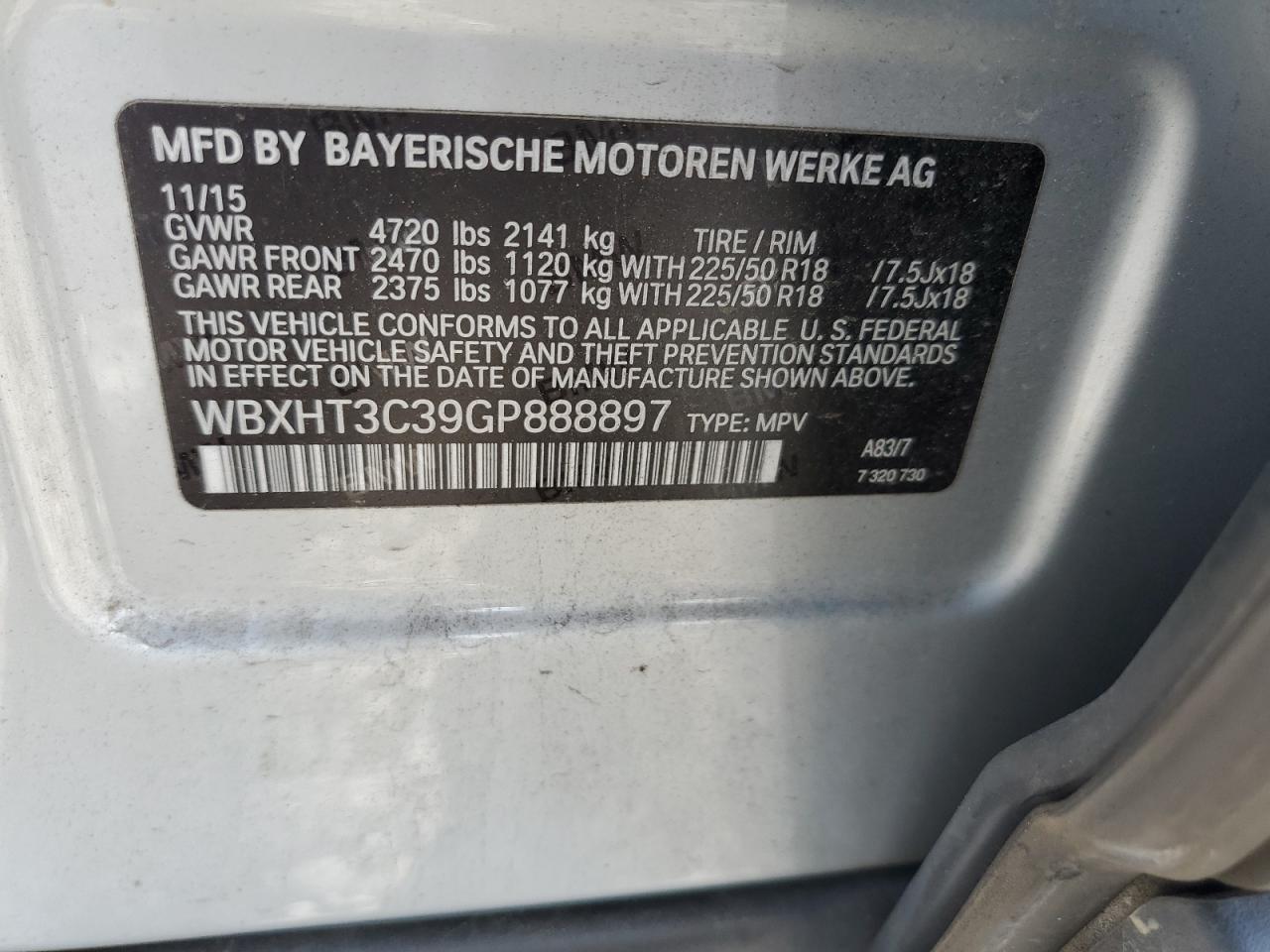 WBXHT3C39GP888897 2016 BMW X1 xDrive28I