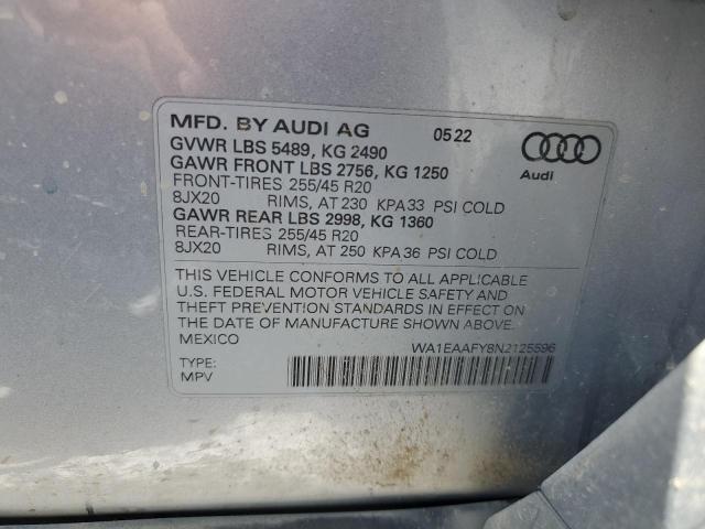 VIN WA1EAAFY8N2125596 2022 Audi Q5, Premium Plus 45 no.12