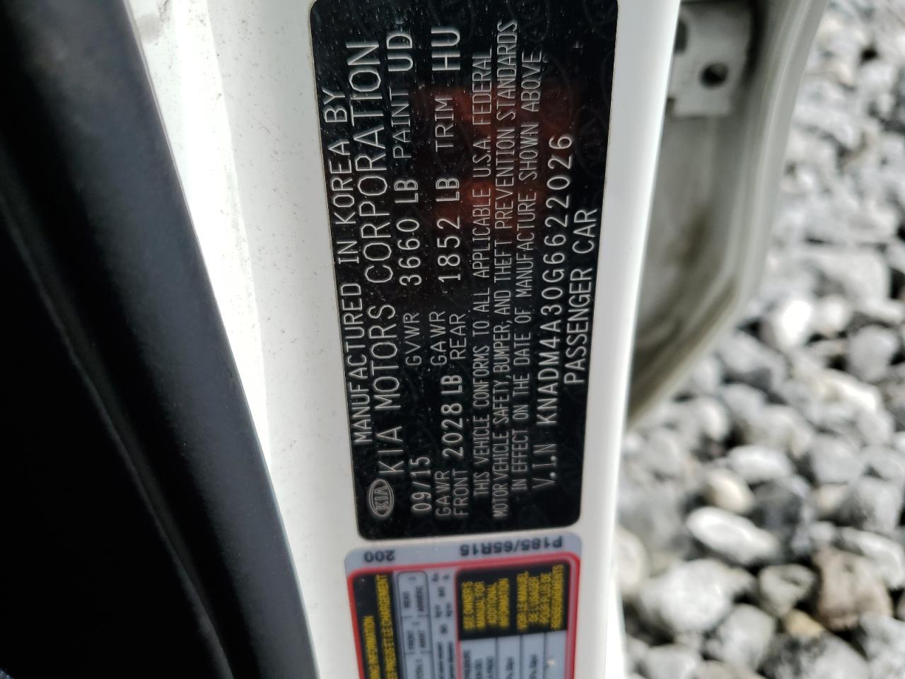 KNADM4A30G6622026 2016 Kia Rio Lx