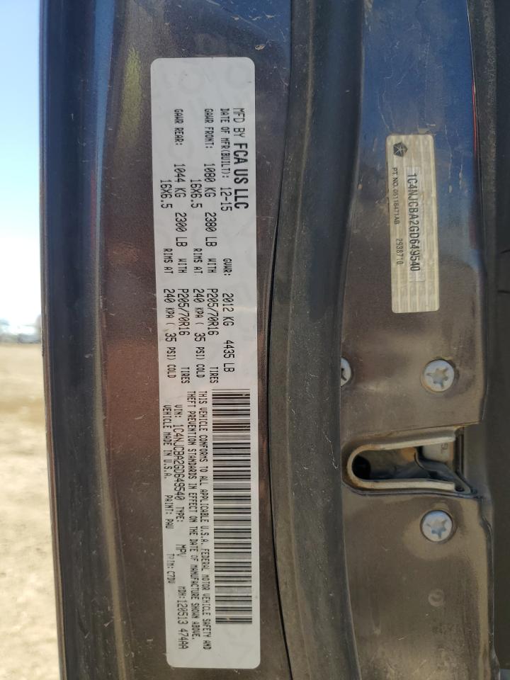 1C4NJCBA2GD649540 2016 Jeep Compass Sport