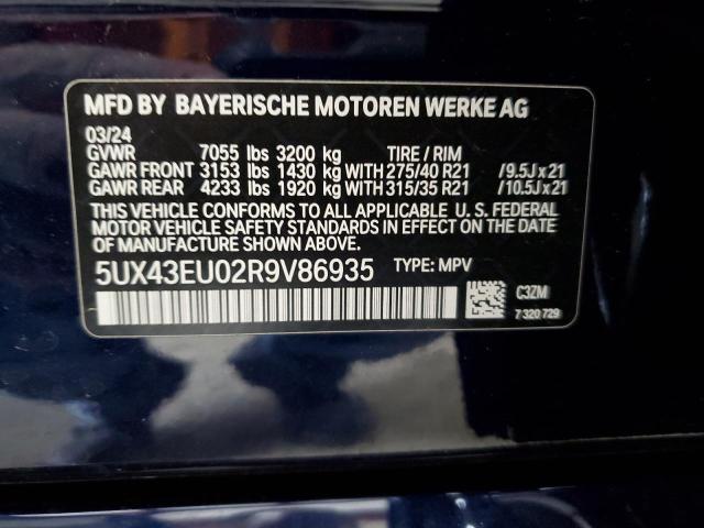 VIN 5UX43EU02R9V86935 2024 BMW X5, Xdrive50E no.13