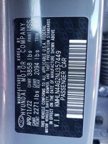 2022 Hyundai Elantra Sel VIN: KMHLN4AG2NU357449 Lot: 62433374