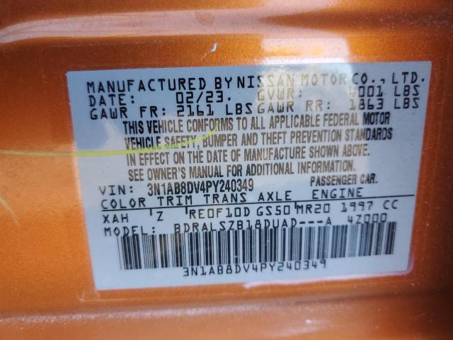 2023 Nissan Sentra Sr VIN: 3N1AB8DV4PY240349 Lot: 62288034