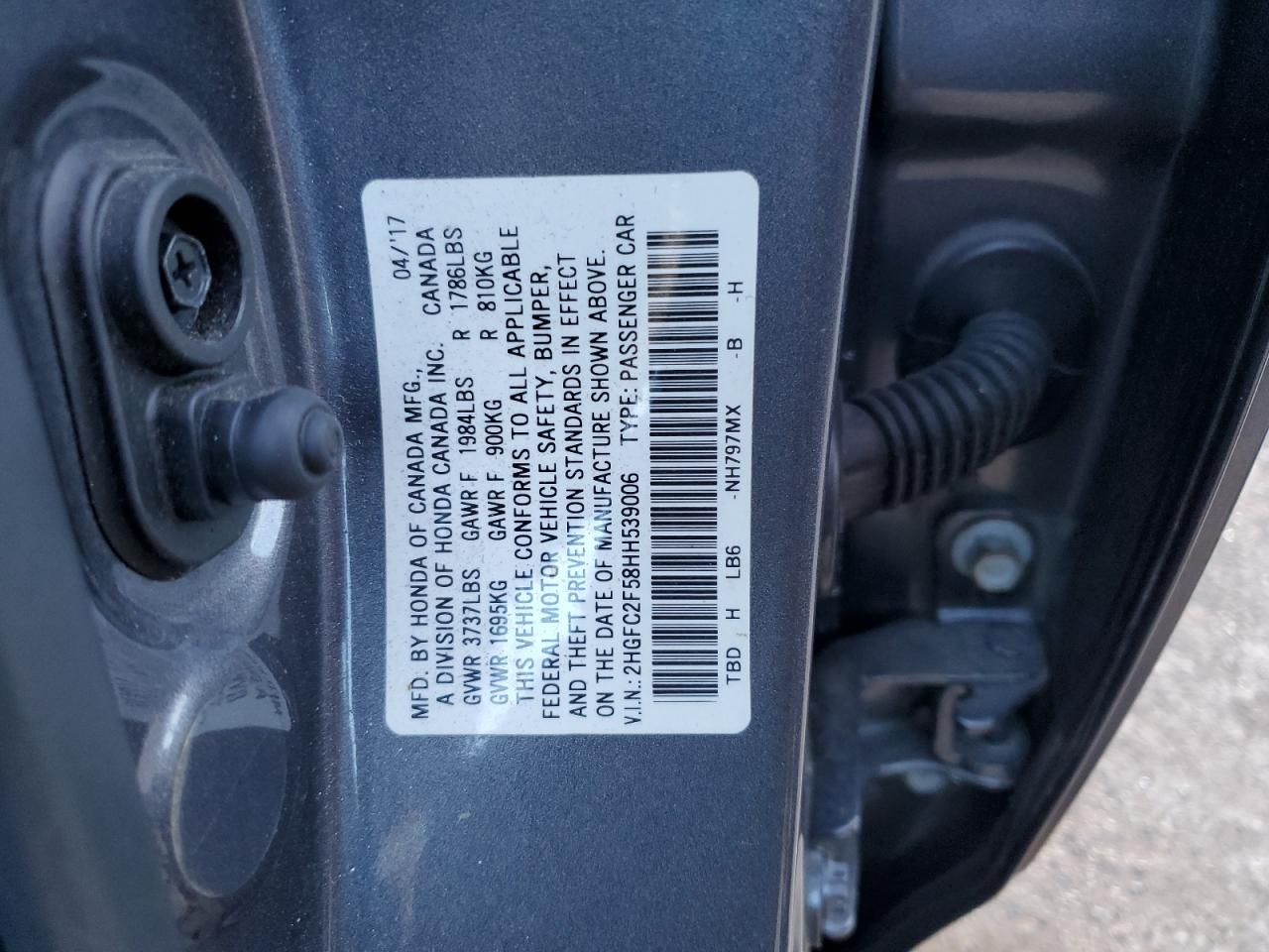2HGFC2F58HH539006 2017 Honda Civic Lx 2HGFC2F58HH539006 2017 Honda Civic Lx