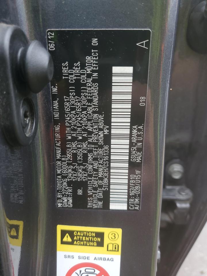 5TDBK3EH7CS161336 2012 Toyota Highlander Base