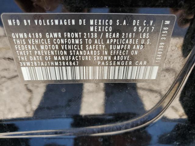 2017 VOLKSWAGEN JETTA S - 3VW2B7AJ1HM384847