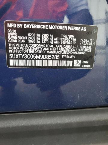 VIN 5UXTY3C05M9D85285 2021 BMW X3, Sdrive30I no.14