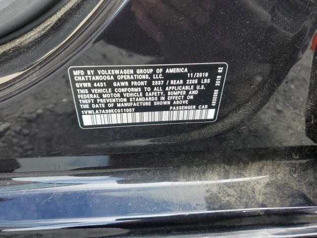 2019 VOLKSWAGEN PASSAT WOL - 1VWLA7A39KC011007