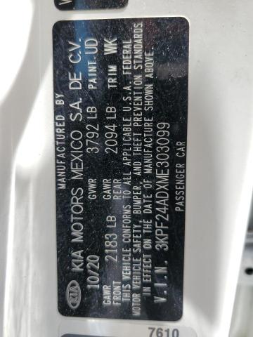 2021 Kia Forte Fe VIN: 3KPF24ADXME303099 Lot: 62074914