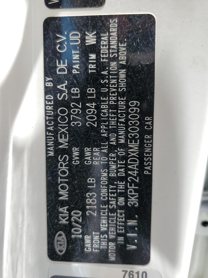 3KPF24ADXME303099 2021 Kia Forte Fe