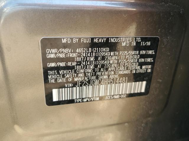 2017 Subaru Forester 2.0Xt Touring VIN: JF2SJGWC4HH514481 Lot: 62954354