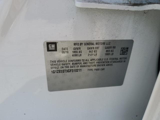 2016 Chevrolet Malibu Lt VIN: 1G1ZE5ST9GF310211 Lot: 61209594