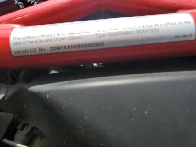 2013 DUCATI MONSTER 79 ZDM1RANN8DB063043