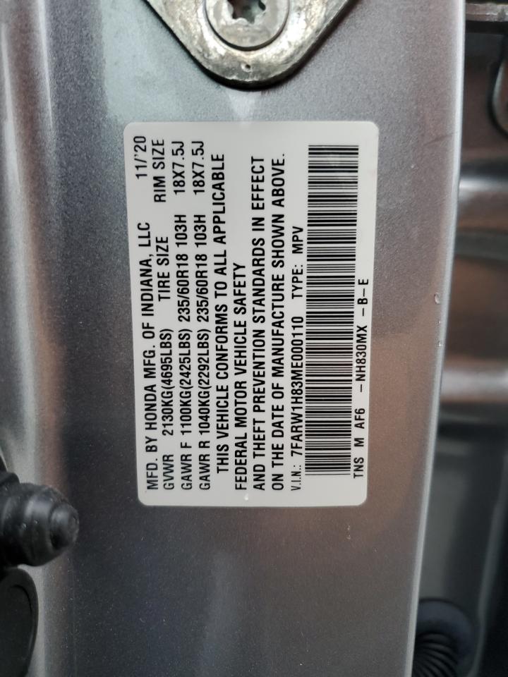 7FARW1H83ME000110 2021 Honda Cr-V Exl