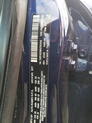 2017 Alfa Romeo Giulia Q4 VIN: ZARFAEDN5H7541919 Lot: 61223594