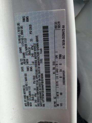 2022 Ford F150 Supercrew VIN: 1FTFW1E59NFB53998 Lot: 61021694