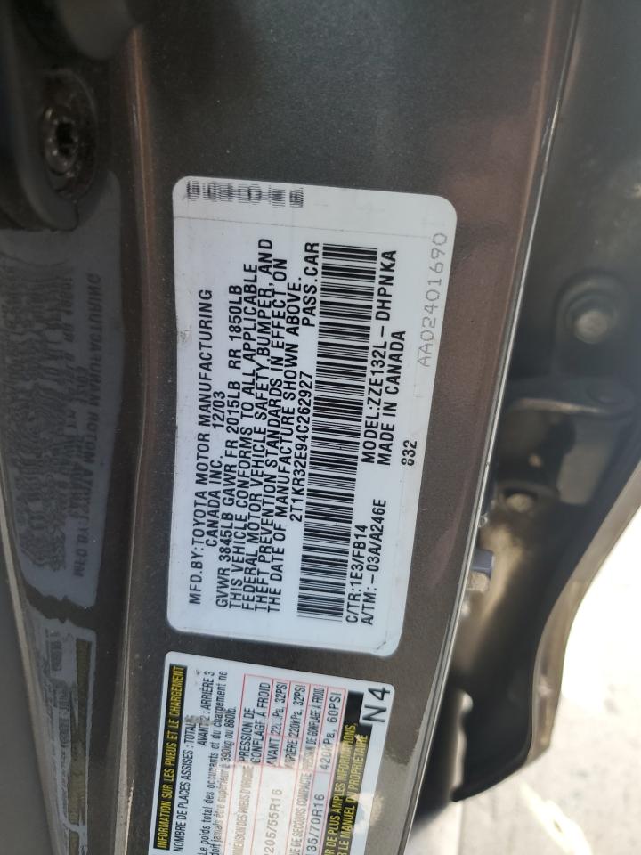 2T1KR32E94C262927 2004 Toyota Corolla Matrix Xr