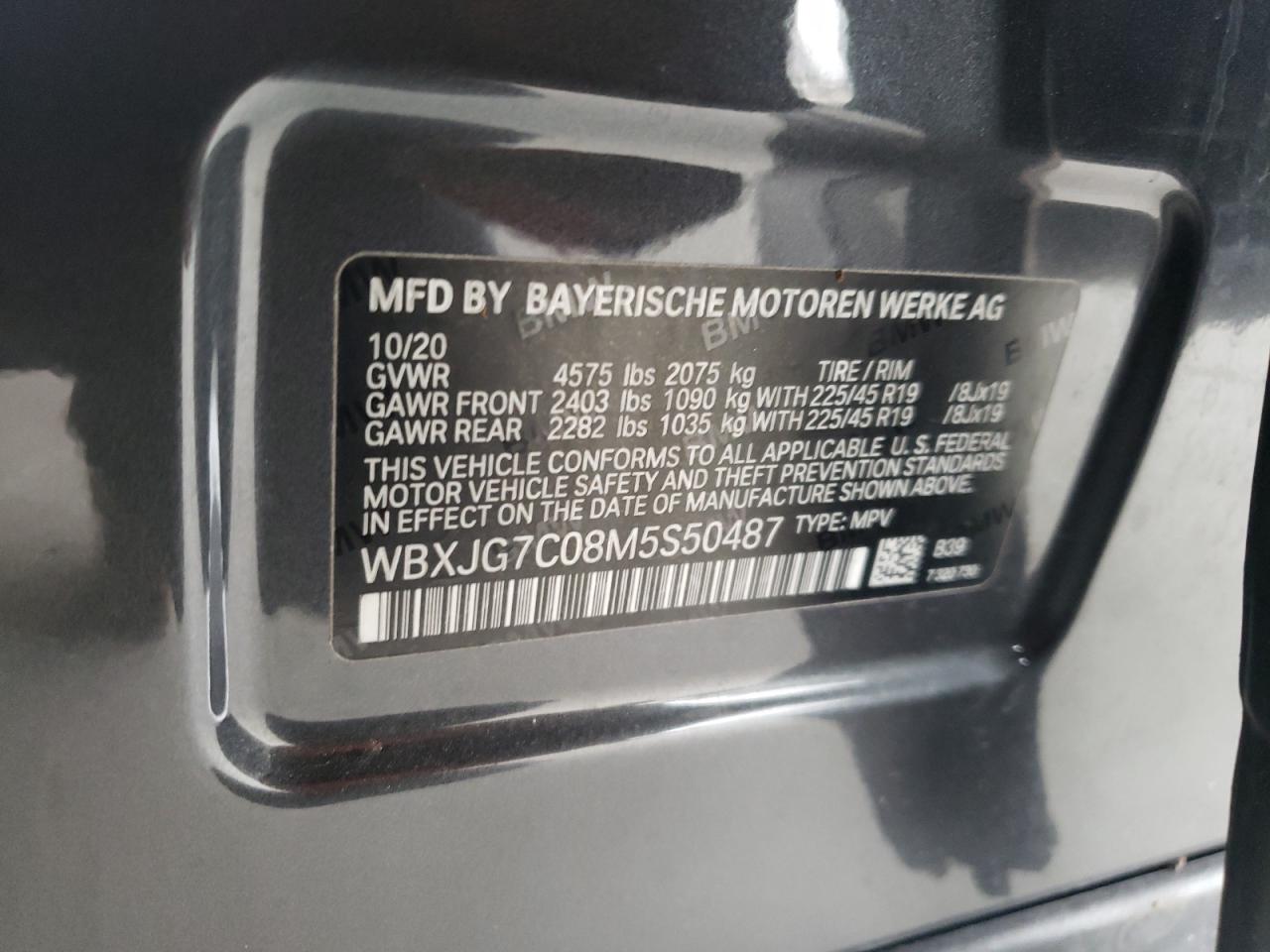 2021 BMW X1 Sdrive28I vin: WBXJG7C08M5S50487