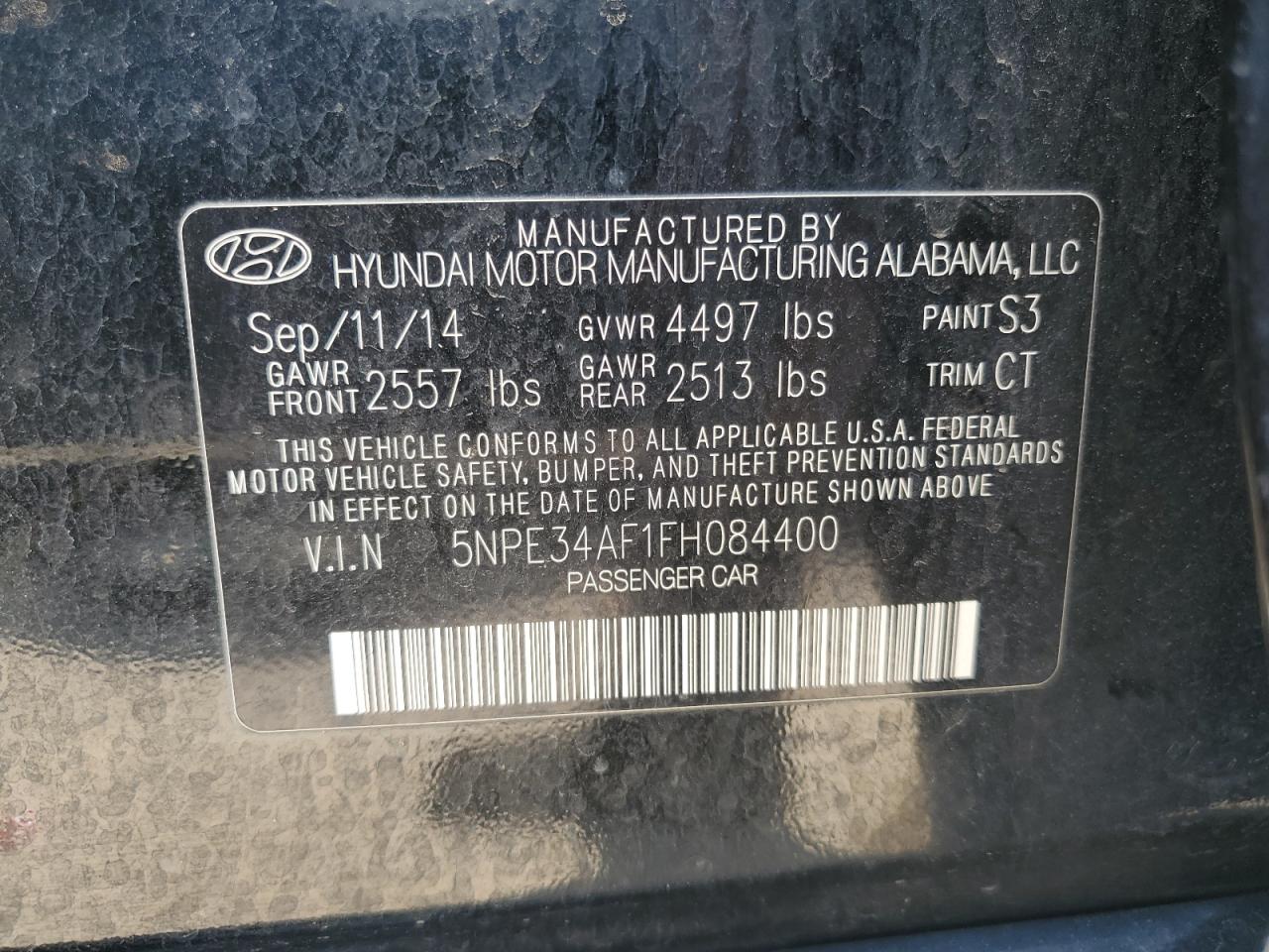 Lot #2766638688 2015 HYUNDAI SONATA SPO