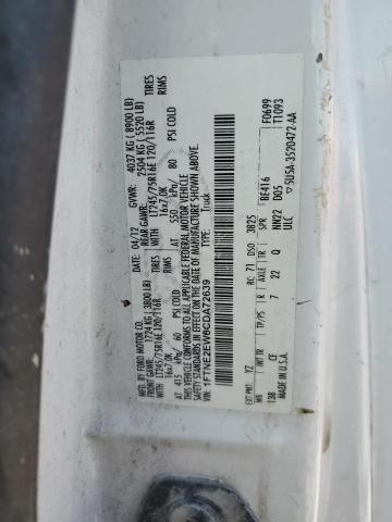 2012 Ford Econoline E250 Van VIN: 1FTNE2EW6CDA72639 Lot: 59996034