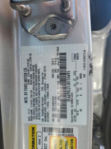 VIN 3FA6P0LU1JR154695 2018 Ford Fusion, Se Hybrid no.12