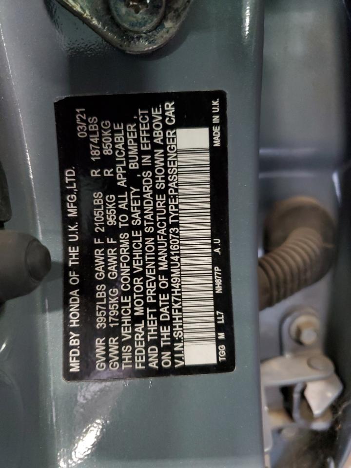 SHHFK7H49MU416073 2021 Honda Civic Sport SHHFK7H49MU416073 2021 Honda Civic Sport