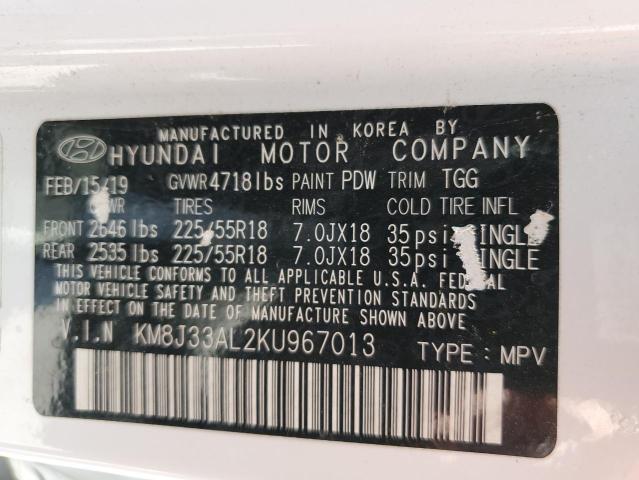 2019 HYUNDAI TUCSON LIM KM8J33AL2KU967013  63846074