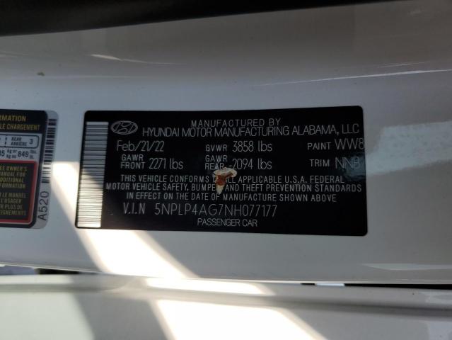 2022 HYUNDAI ELANTRA LI - 5NPLP4AG7NH077177
