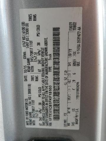 2015 FORD F150 SUPER - 1FTEX1C81FKF15160