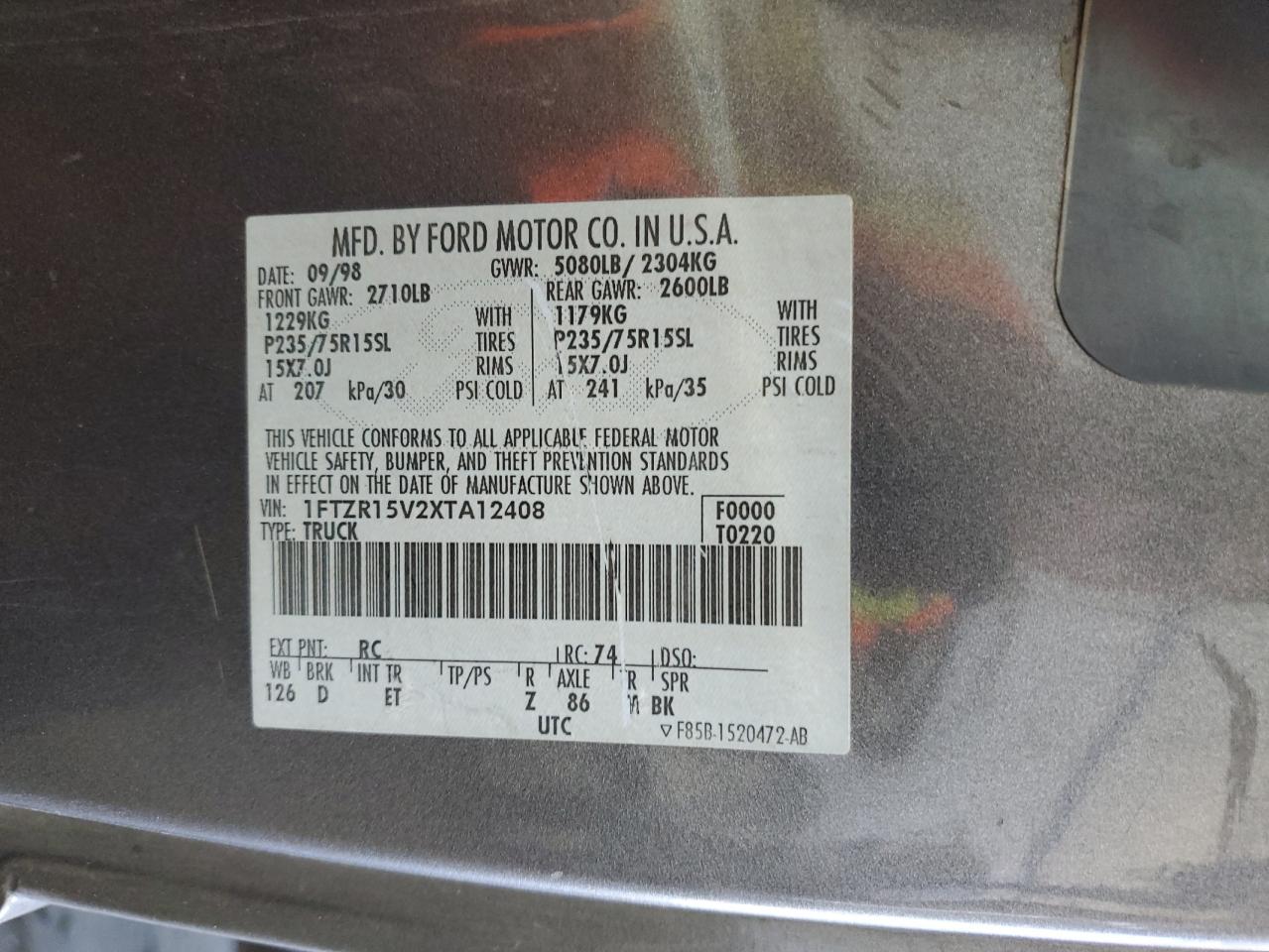 1FTZR15V2XTA12408 1999 Ford Ranger Super Cab