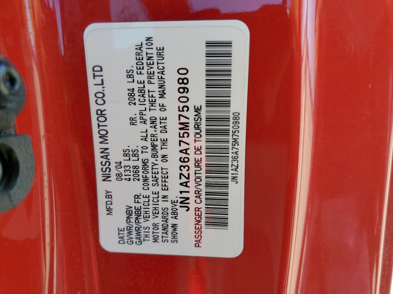 JN1AZ36A75M750980 2005 Nissan 350Z Roadster