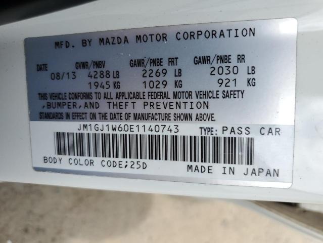 2014 Mazda 6 Grand Touring VIN: JM1GJ1W60E1140743 Lot: 61467334