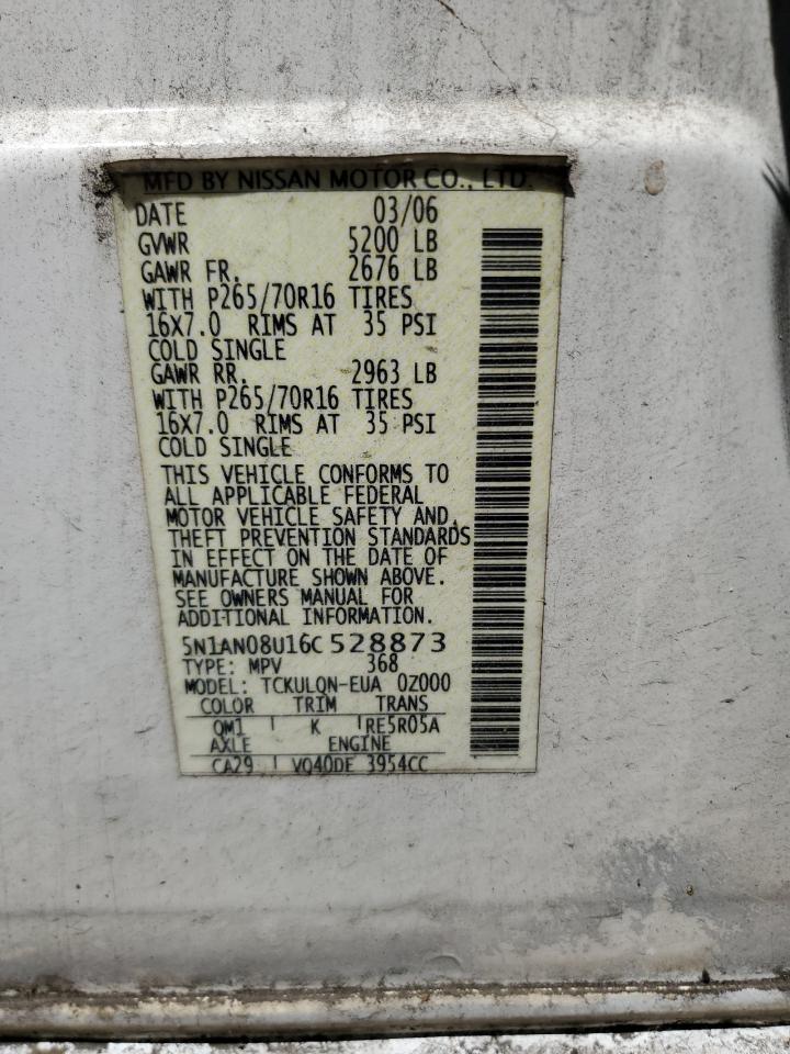 5N1AN08U16C528873 2006 Nissan Xterra Off Road