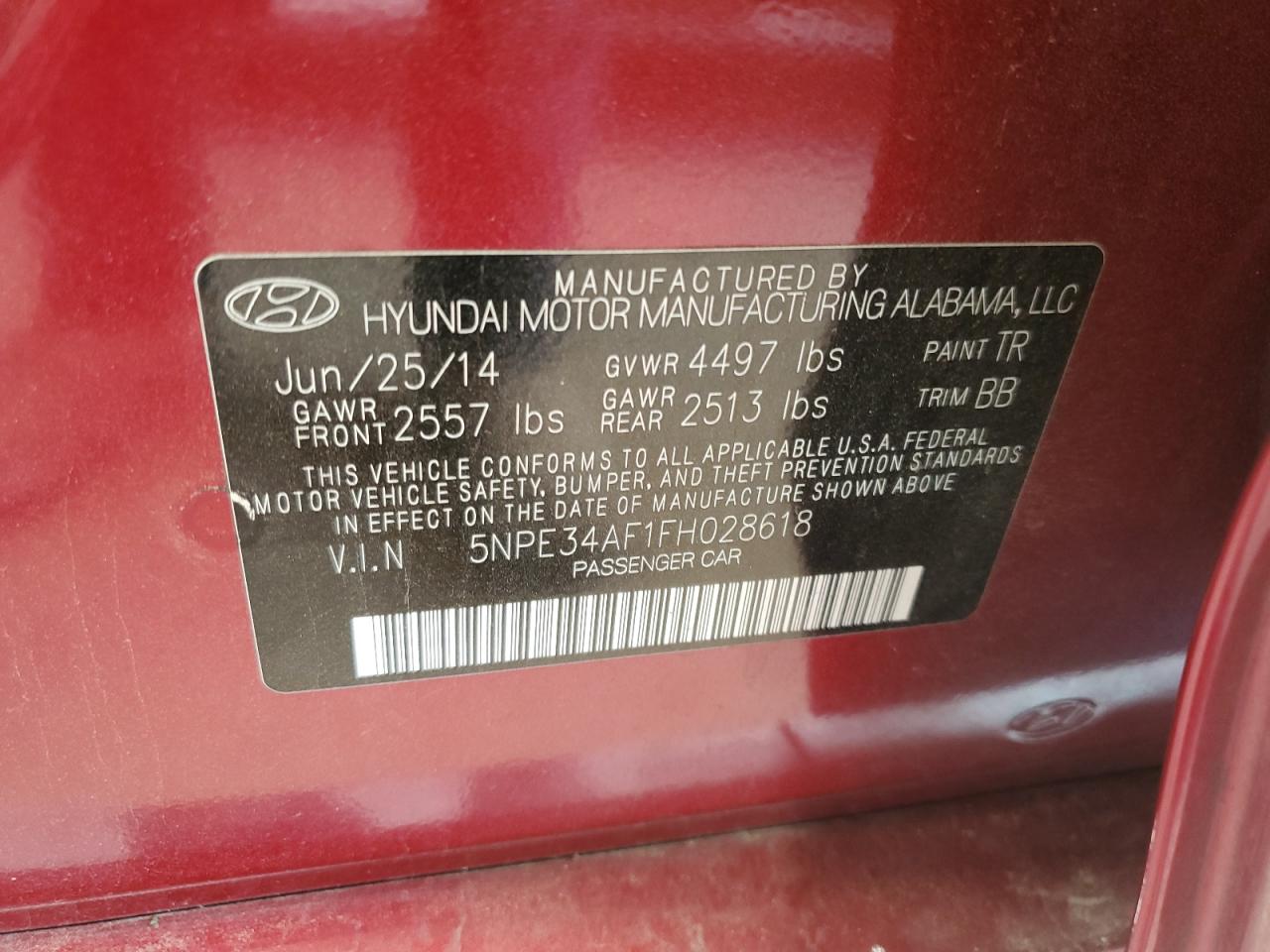 5NPE34AF1FH028618 2015 Hyundai Sonata Sport