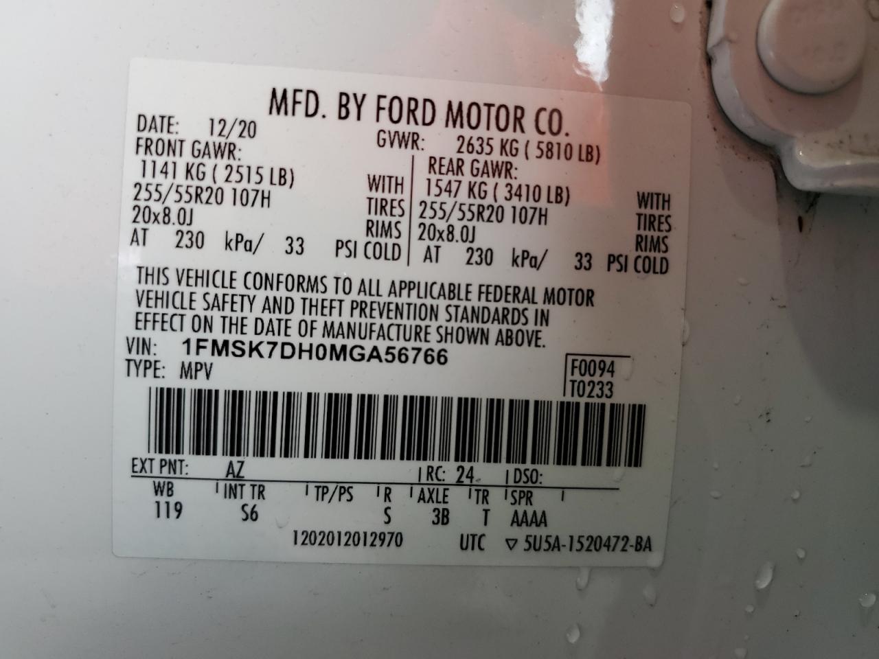 1FMSK7DH0MGA56766 2021 Ford Explorer Xlt